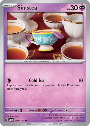 Sinistea (97) Reverse Holofoil [SV: Obsidian Flames] Pokemon Single Pokémon