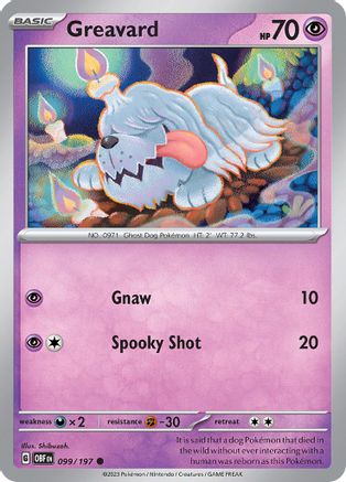 Greavard - 099/197 [SV: Obsidian Flames] Pokemon Single Pokémon