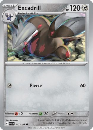 Excadrill (147) Reverse Holofoil [SV: Obsidian Flames] Pokemon Single Pokémon