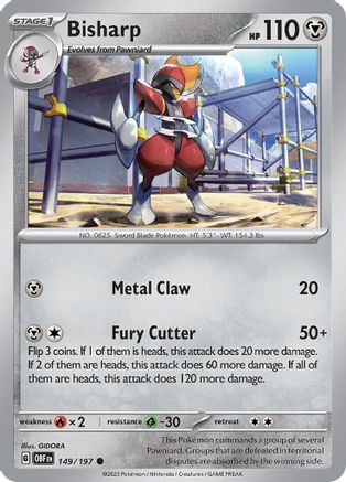 Bisharp (149) Reverse Holofoil [SV: Obsidian Flames] Pokemon Single Pokémon