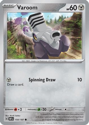 Varoom - 154/197 Reverse Holofoil [SV: Obsidian Flames] Pokemon Single Pokémon