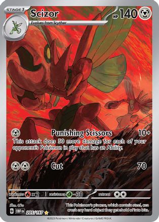 Scizor - 205/197 Holofoil [SV: Obsidian Flames] Pokemon Single Pokémon