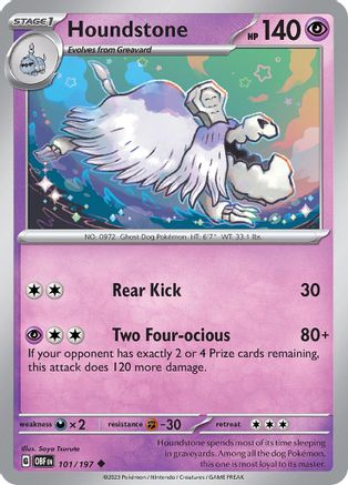 Houndstone (101) Reverse Holofoil [SV: Obsidian Flames] Pokemon Single Pokémon