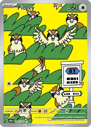 Pidgey - 207/197 Holofoil [SV: Obsidian Flames] Pokemon Single Pokémon