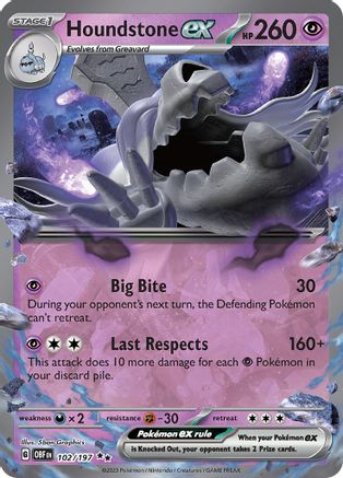 Houndstone ex (102) Holofoil [SV: Obsidian Flames] Pokemon Single Pokémon