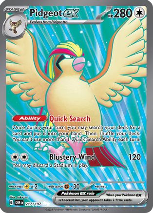 Pidgeot ex - 217/197 Holofoil [SV: Obsidian Flames] Pokemon Single Pokémon