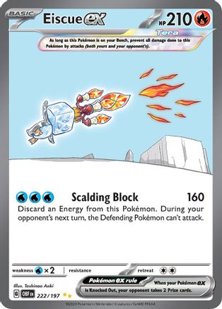 Eiscue ex - 222/197 Holofoil [SV: Obsidian Flames] Pokemon Single Pokémon