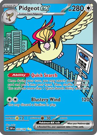 Pidgeot ex - 225/197 Holofoil [SV: Obsidian Flames] Pokemon Single Pokémon