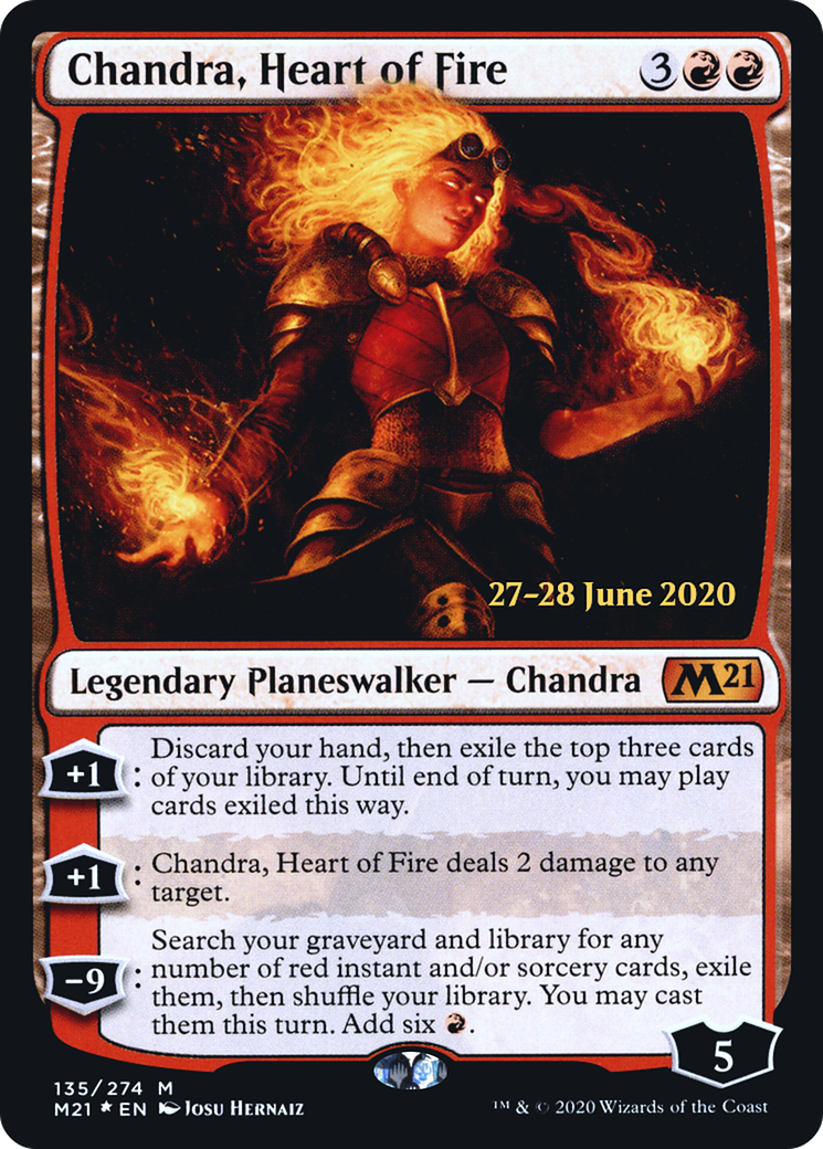 Chandra, Heart of Fire (PRE-135) [Core Set 2021 Promos] Foil MTG Single Wizards of the Coast