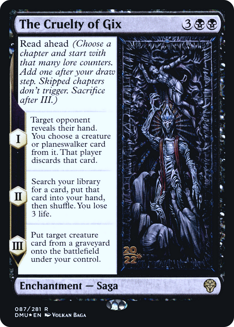 The Cruelty of Gix (PRE-087) [Dominaria United Promos] Foil MTG Single Wizards of the Coast