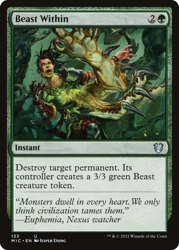 Beast Within (MIC-133) [Midnight Hunt Commander] MTG Single Wizards of the Coast