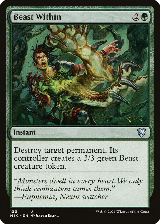 Beast Within (MIC-133) [Midnight Hunt Commander] MTG Single Wizards of the Coast