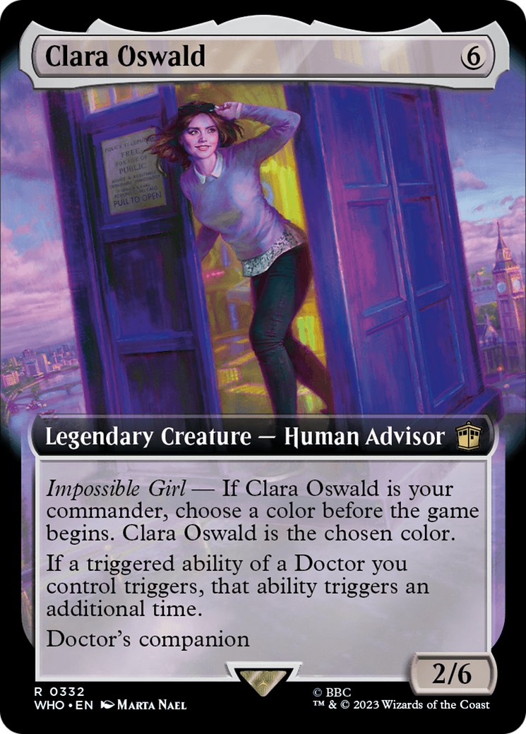 Clara Oswald (WHO-332) [Doctor Who] (Extended Art) Foil MTG Single Wizards of the Coast