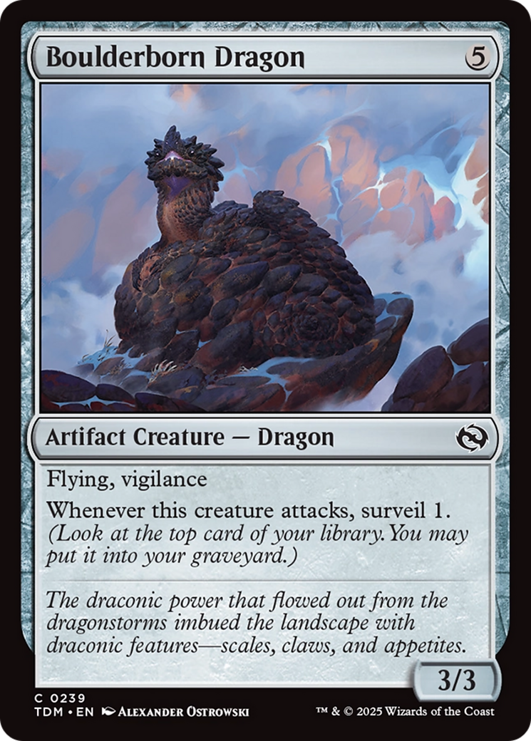 Boulderborn Dragon (TDM-239) [Tarkir: Dragonstorm] Foil MTG Single Wizards of the Coast