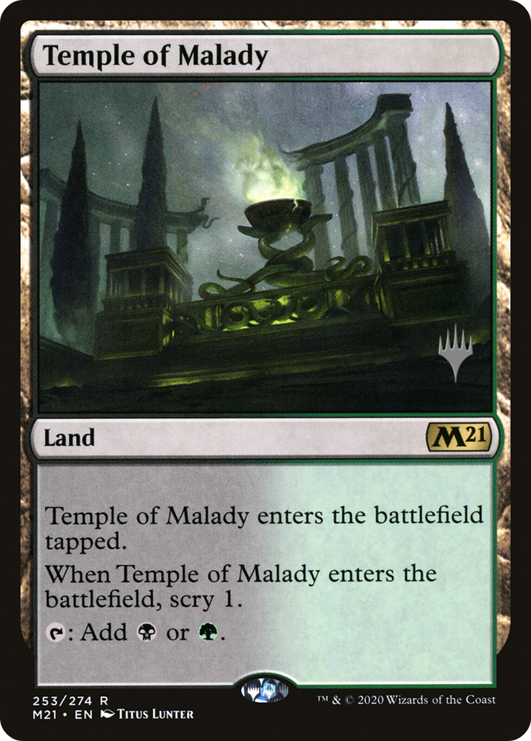 Temple of Malady (PPM21-253P) [Core Set 2021 Promos] MTG Single Wizards of the Coast