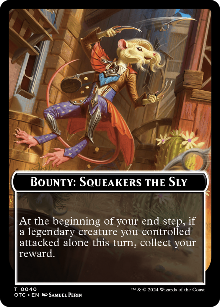 Bounty: Squeakers the Sly // Bounty Rules Double-Sided Token [Tokens] Outlaws of Thunder Junction Commander Tokens MTG Single Magic: The Gathering