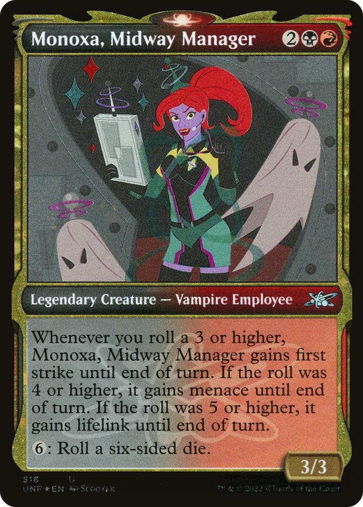Monoxa, Midway Manager (Galaxy Foil) (UNF-516) [Unfinity] (Showcase) Foil MTG Single Wizards of the Coast