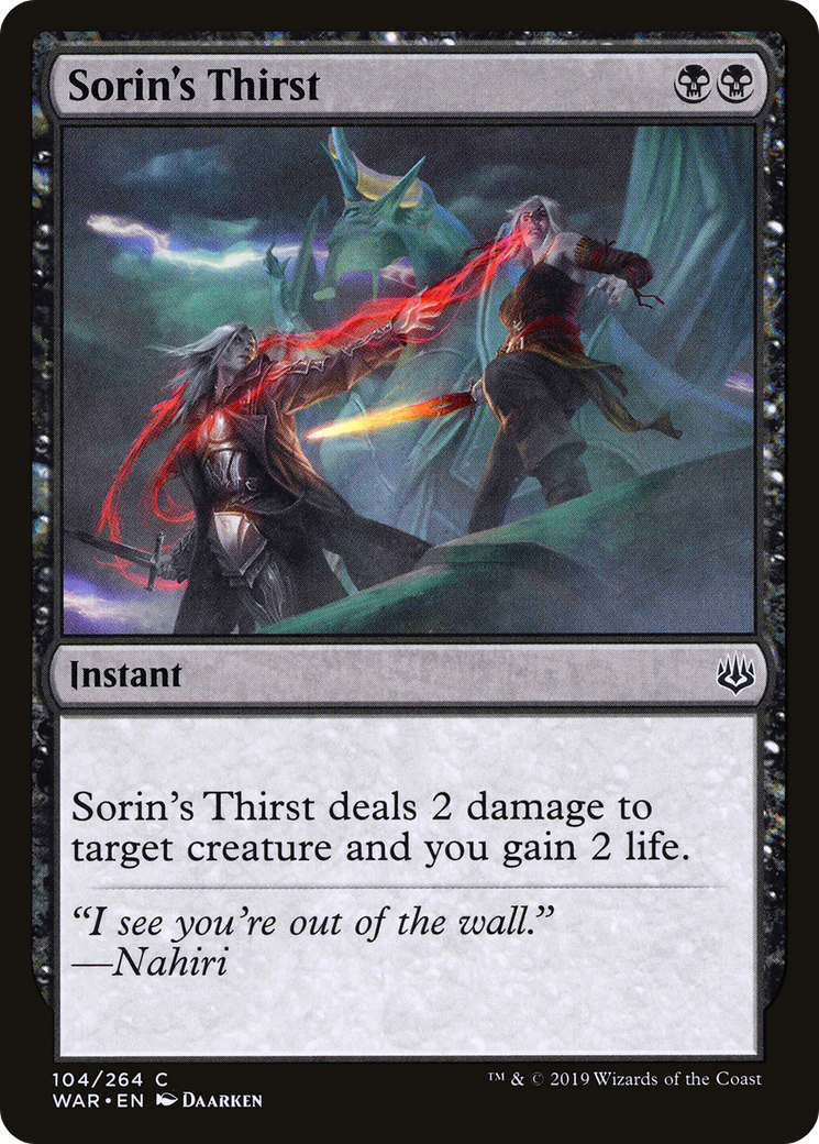Sorin's Thirst (WAR-104) [War of the Spark] Foil MTG Single Wizards of the Coast