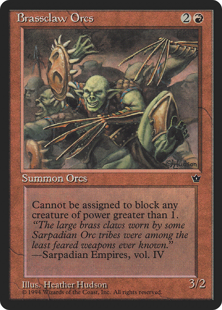Brassclaw Orcs (FEM-49D) [Fallen Empires] MTG Single Wizards of the Coast
