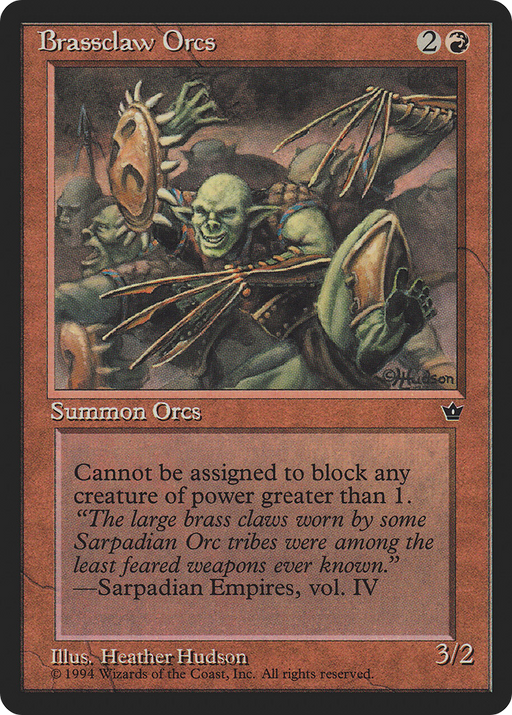Brassclaw Orcs (FEM-49D) [Fallen Empires] MTG Single Wizards of the Coast