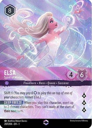 Elsa - Spirit of Winter (Enchanted) (207/204) [The First Chapter] Holofoil Lorcana Single Disney