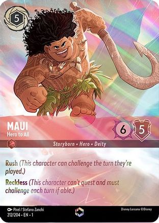 Maui - Hero to All (Enchanted) (212/204) [The First Chapter] Holofoil Lorcana Single Disney