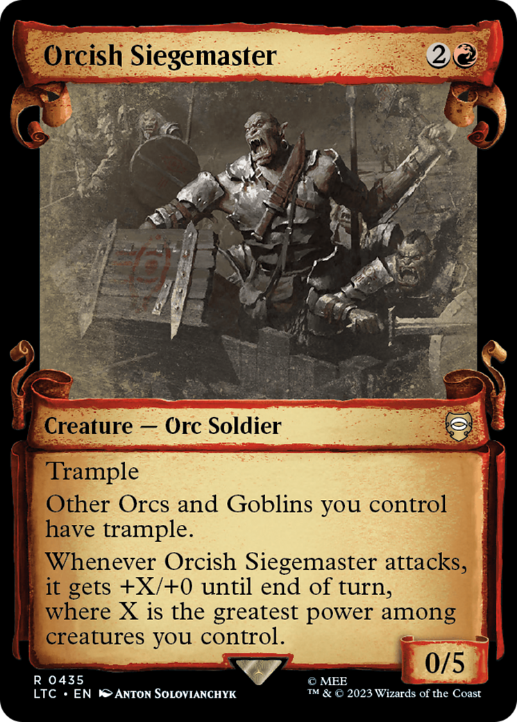 Orcish Siegemaster (Showcase Scrolls) (LTC-435) [Tales of Middle-earth Commander] (Showcase) Foil MTG Single Wizards of the Coast