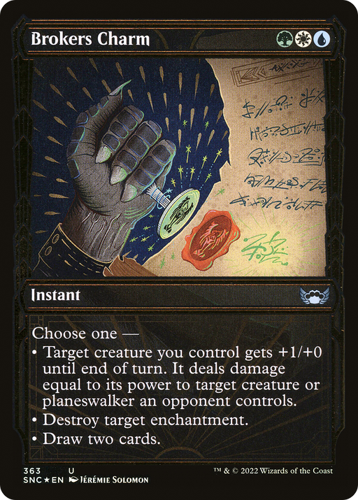 Brokers Charm (Gilded Foil) (SNC-363) [Streets of New Capenna] (Showcase) Foil MTG Single Wizards of the Coast