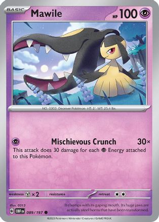 Mawile - 089/197 Reverse Holofoil [SV: Obsidian Flames] Pokemon Single Pokémon