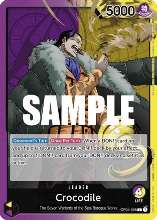 Crocodile (058) (OP04-058) [Kingdoms of Intrigue] One Piece Single Bandai