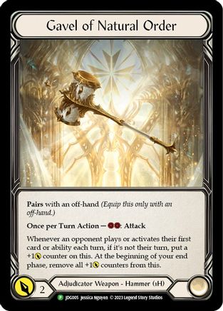 Gavel of Natural Order [JDG005] (Promo)  Cold Foil Flesh And Blood Single Flesh And Blood   
