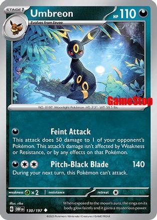 Umbreon - 130/197 (GameStop Exclusive) Reverse Holofoil [Misc: Cards & Products] Pokemon Single Pokémon