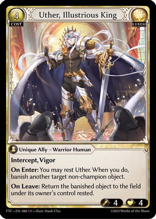 Uther, Illustrious King (088) [Fractured Crown] Grand Archive Single Weebs of the Shore
