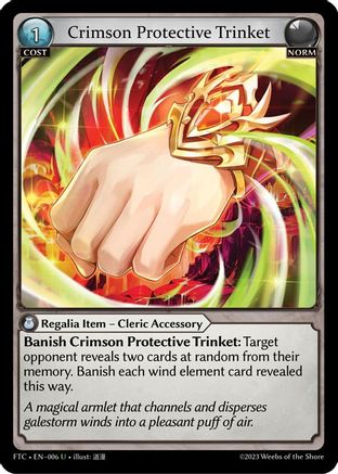 Crimson Protective Trinket (006) [Fractured Crown] Grand Archive Single Weebs of the Shore