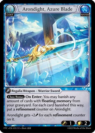 Arondight, Azure Blade (015) [Fractured Crown] Foil Grand Archive Single Weebs of the Shore