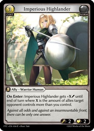 Imperious Highlander (036) [Fractured Crown] Grand Archive Single Weebs of the Shore