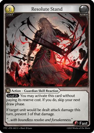 Resolute Stand (043) [Fractured Crown] Foil Grand Archive Single Weebs of the Shore