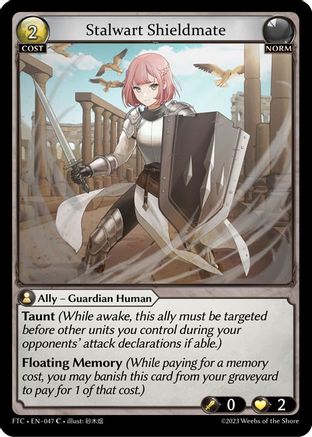 Stalwart Shieldmate (047) [Fractured Crown] Foil Grand Archive Single Weebs of the Shore