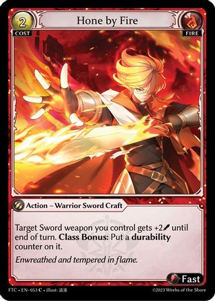 Hone by Fire (053) [Fractured Crown] Foil Grand Archive Single Weebs of the Shore