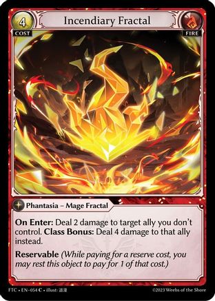 Incendiary Fractal (054) [Fractured Crown] Foil Grand Archive Single Weebs of the Shore