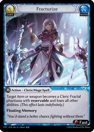 Fracturize (061) [Fractured Crown] Foil Grand Archive Single Weebs of the Shore