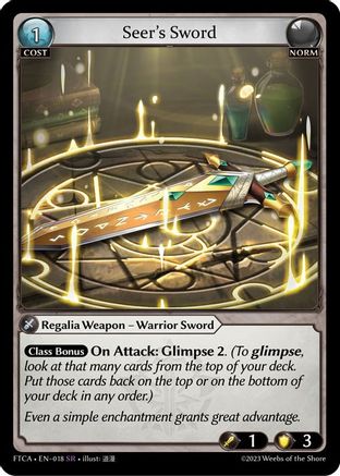 Seer's Sword (018) [Fractured Crown] Foil Grand Archive Single Weebs of the Shore