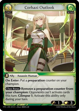 Corhazi Outlook (072) [Fractured Crown] Foil Grand Archive Single Weebs of the Shore