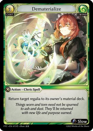 Dematerialize (073) [Fractured Crown] Foil Grand Archive Single Weebs of the Shore