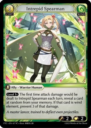 Intrepid Spearman (077) [Fractured Crown] Foil Grand Archive Single Weebs of the Shore