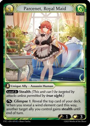 Parcenet, Royal Maid (079) [Fractured Crown] Foil Grand Archive Single Weebs of the Shore