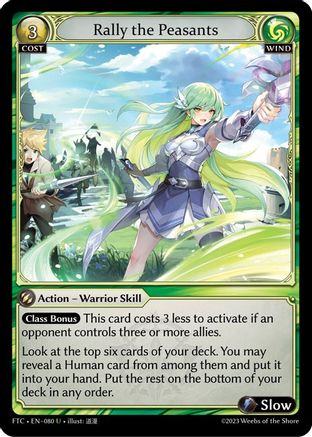 Rally the Peasants (080) [Fractured Crown] Foil Grand Archive Single Weebs of the Shore