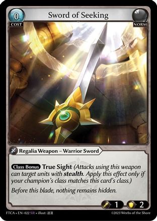 Sword of Seeking (022) [Fractured Crown] Foil Grand Archive Single Weebs of the Shore