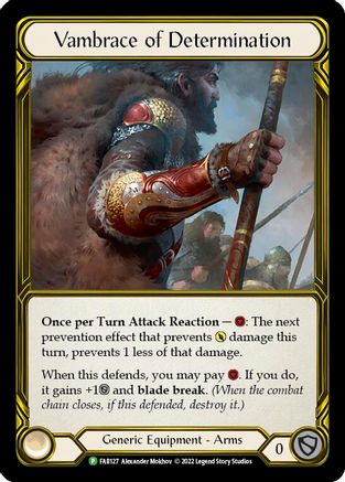Vambrace of Determination (Golden) [FAB127] (Promo)  Cold Foil Flesh And Blood Single Flesh And Blood   