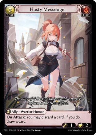 Hasty Messenger (139) [Promotional Cards] Foil Grand Archive Single Weebs of the Shore